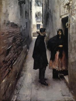 約翰 辛格 薩金特 A Street in Venice 約翰 辛格 薩金特 A Street in Venice